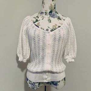 Banana Republic Women White Crochet Top